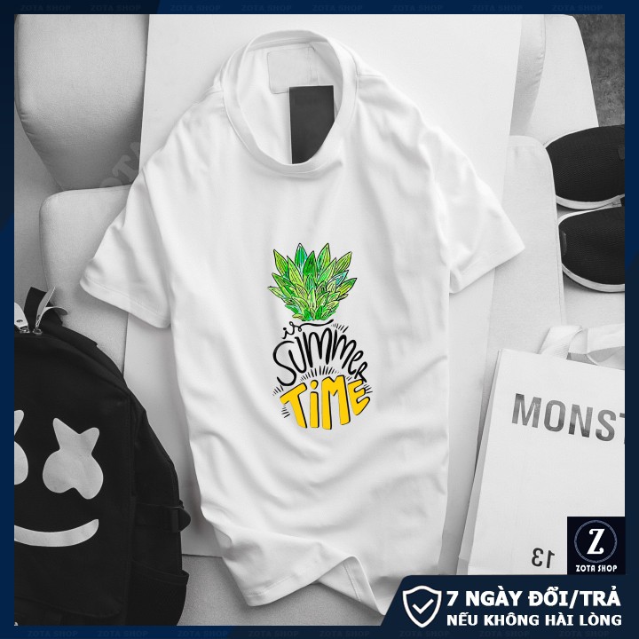 Áo thun nam ngắn tay không cổ chất thun 4 chiều in 3D Summer Time CZ11 | BigBuy360 - bigbuy360.vn