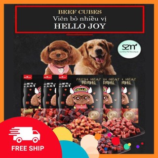 (milo.90)  Viên thịt bò cho chó Hello Joy (4 hương vị) Bánh thưởng cho chó mèo thú cưng