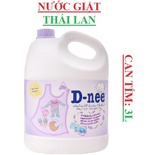 Nước giặt DNee thái lan em bé 3 lít, hồng, xanh biển, xanh lá, trắng, tím