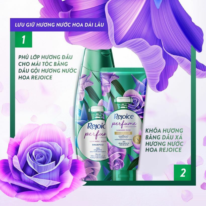 (Mẫu mới) Dầu gội - Dầu xả nước hoa Rejoice Thái Lan 120ml