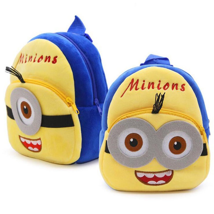 Balo đi học phối hình Minion dễ thương cho bé