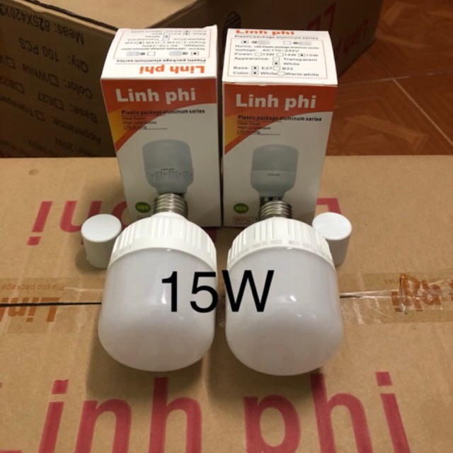Bộ 2 Bóng đèn Led 15W Linh Phi đui xoáy E27.