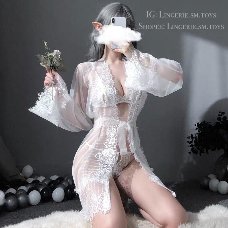 ME1097 Áo Choàng Ren Tua Rua Sexy | Tặng Kèm Nội Y Ren Gợi Cảm ME1097