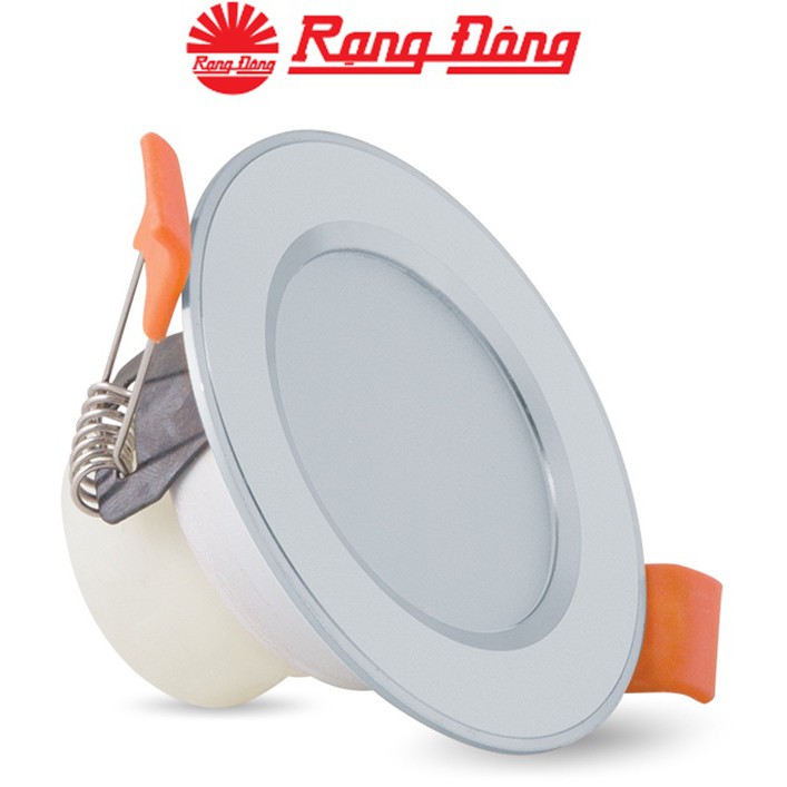 Đèn LED Downlight âm trần đổi màu 3W Rạng Đông AT10L DM 60/3W, Viền mạ bạc tinh tế