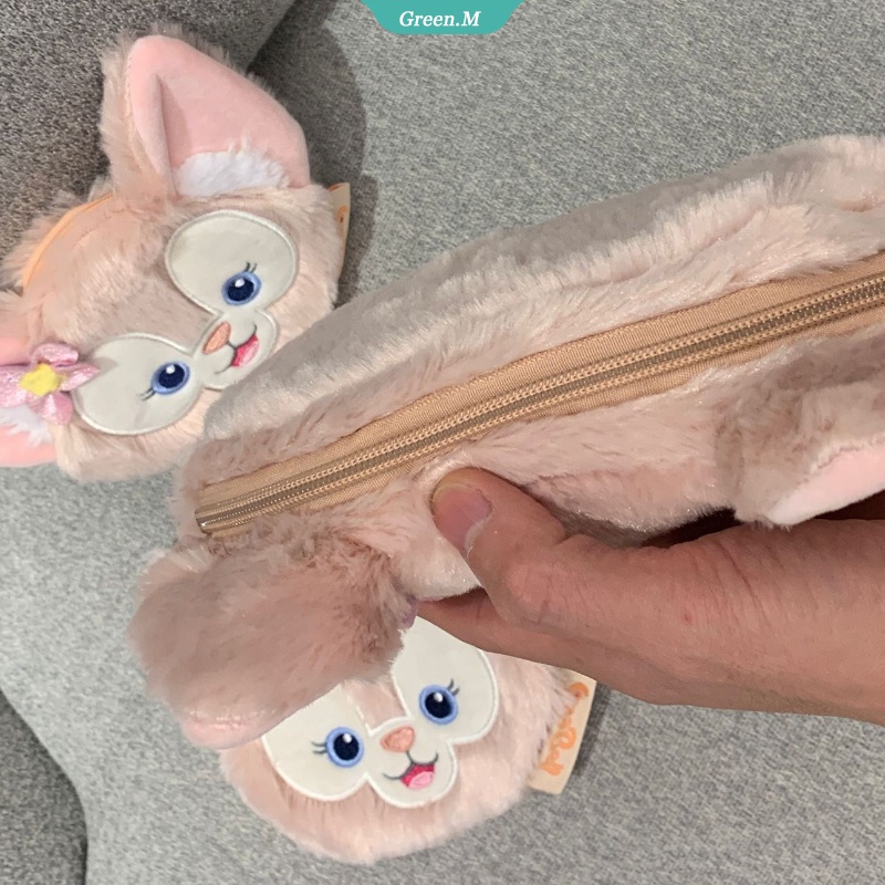 Túi Đựng Bút/Tiền/Mỹ Phẩm Phủ Lông Mềm Có Khóa Kéo In Hình Disney Xinh Xắn