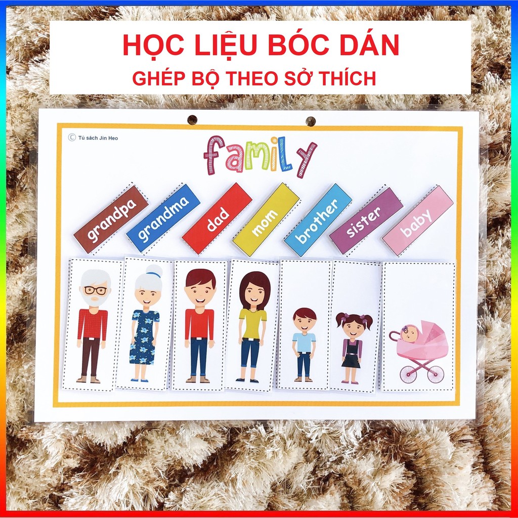 [HỌC LIỆU CHO BÉ] Trang học liệu Bóc dán theo yêu cầu