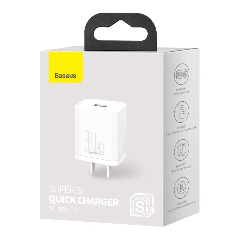 Củ sạc nhanh 30w cho iPhone iPad android Samsung xiaomi oppo công nghệ super si thiết kế nhỏ gọn chính hãng baseus