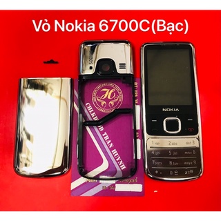 Vỏ nokia 6700c màu bạc linh kiện