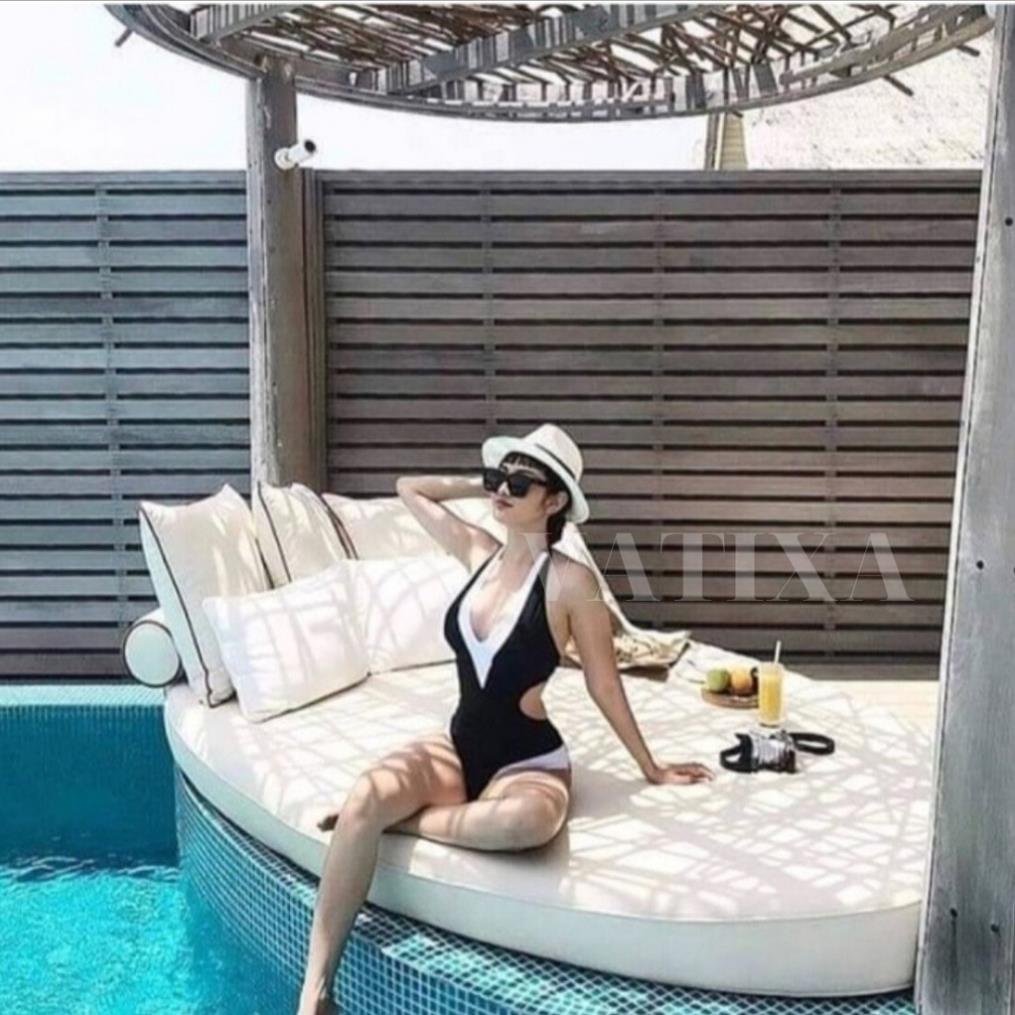 Xả [HÌNH CHỤP THẬT] Đồ bơi Bikini 1 mảnh cut out đen viền trắng sang chảnh VATIXA BKN02 | BigBuy360 - bigbuy360.vn