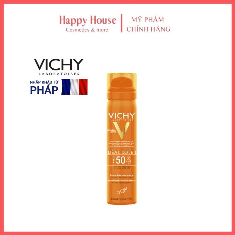 XỊT KHOÁNG CHỐNG NẮNG VICHY IDEAL SOLEIL GIẢM DẦU, KHÔ THOÁNG & KHÔNG GÂY NHỜN RÍT 75ML