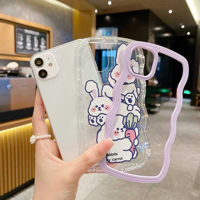 Ốp Điện Thoại TPU Silicon Mềm Chống Bụi Bẩn / Sốc Hình Cún / Thỏ / Củ Cải Cho IPhone 13 11 12 Pro Max 7 8 Plus X XR XSMAX