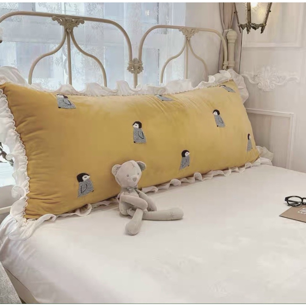 Gối tựa đầu giường , đệm đầu giường Siêu Đáng yêu Viền Ren , Hoạ Tiết Nổi