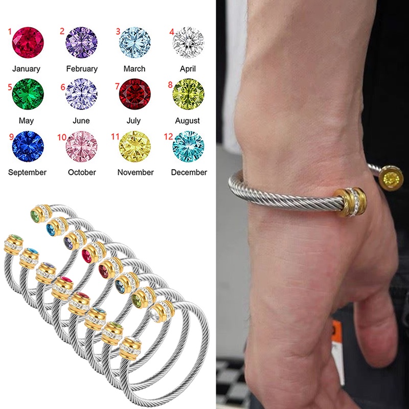 Vòng Tay Thép Titan Mạ Vàng 18K Đính Đá Zircon Không Gây Dị Ứng Thời Trang Cho Cặp Đôi