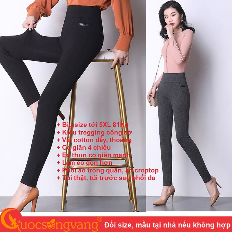 Quần tregging lưng cao quần nữ công sở lưng cao co giãn 4 chiều GLQ128 Cuocsongvang | BigBuy360 - bigbuy360.vn