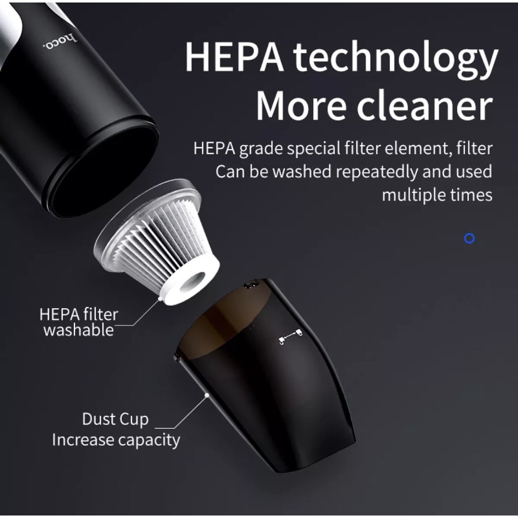 Máy hút bụi cầm tay trên xe hơi Hoco PH16 - Hàng phân phối chính hãng