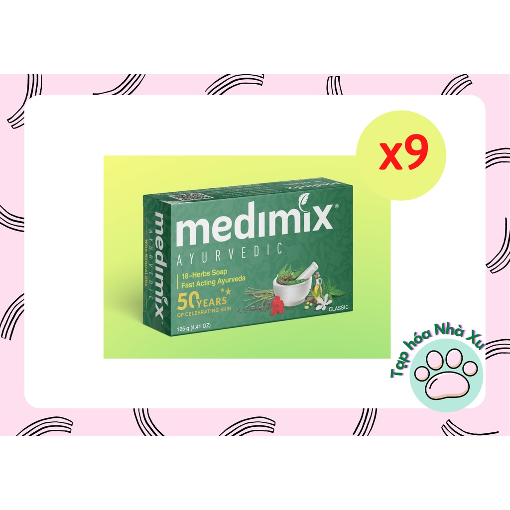 Set 9 tặng 1 xà phòng Medimix 18 loại thảo dược  125g/bánh