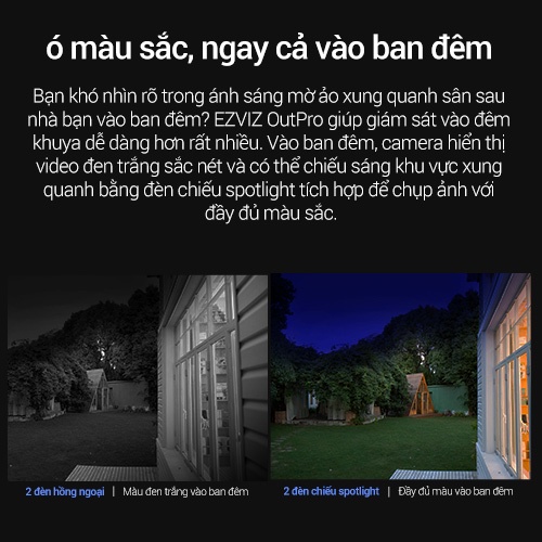 Camera WI-FI EZVIZ C3TN 3MP , Ngoài Trời, Đàm Thoại 2 Chiều, Ghi Hình Màu, Còi & Đèn