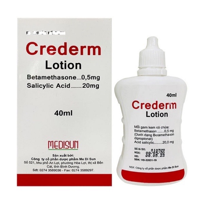 Dung dịch bôi ngoài da Crederm Lotion cùng công thức Beprosalic Lotion - Chàm & Vảy Nến