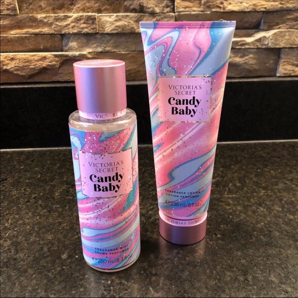 COMBO xịt thơm và Tuýp dưỡng ẩm Victoria Secret -CANDY BABY( tem nhãn đầy đủ)