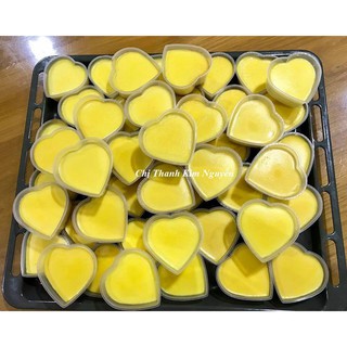 20 Hộp flan trái tim nhựa tốt- có nắp đi kèm - dụng cụ pha chế quầy bar, gia dụng [ có sỉ ]