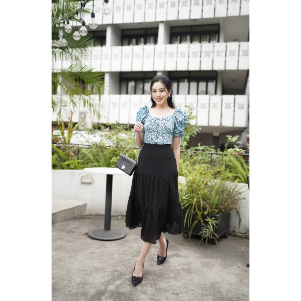 Chân Váy Midi Voan Tầng Nhún Bèo Xếp 5CX266- [Chính Hãng] UNI KOREAN FASHION | BigBuy360 - bigbuy360.vn