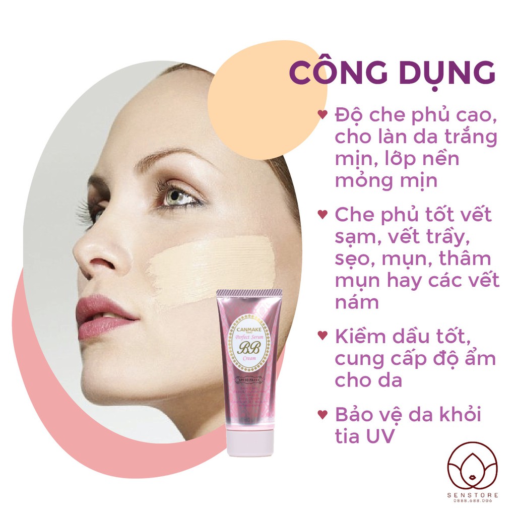 KEM NỀN TRANG ĐIỂM  CANMAKE PERFECT SERUM BB CREAM NHẬT BẢN