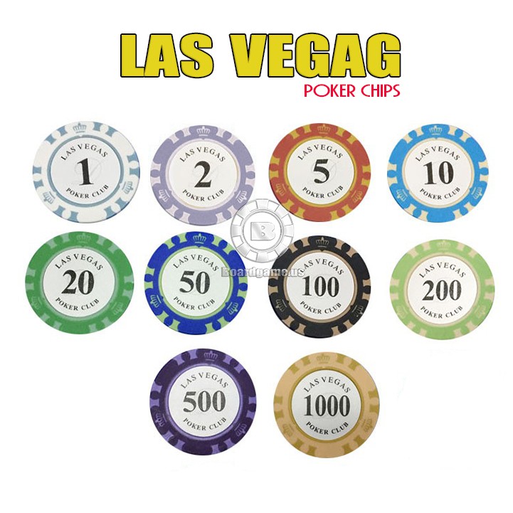 10 Chip/ Phỉnh Poker Las Vegas cao cấp nhiều mệnh giá