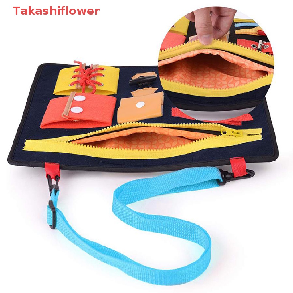 (Takashiflower) Bảng Đồ Chơi Luyện Tập Trí Não Montessori Có Khóa Cài Giáo Dục Cho Trẻ Em