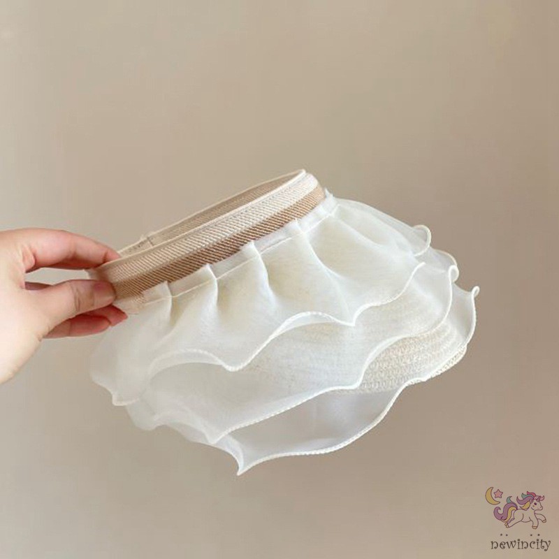 Mũ có vành phối lưới dễ thương cho bé gái