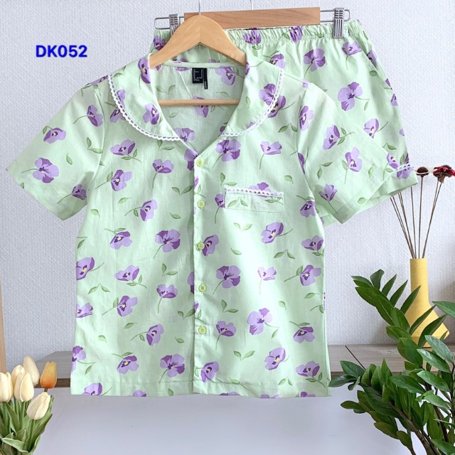 [CÓ VIDEO] Đồ Bộ Nữ Mặc Nhà LUCKY Ngắn Pijama Cổ Sen Xinh Xắn Vải Mềm Mát