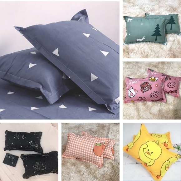 Vỏ Gối Cotton Poly Giá Rẻ_Dễ Thương_Hàng Không Kèm Ruột_45x65cm