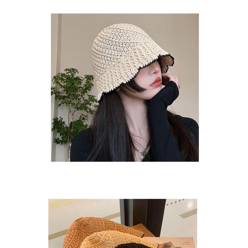 Nón Tai Bèo Đan Cói Chống Nắng Thoáng Khí Thời Trang Mùa Hè Cho Nữ