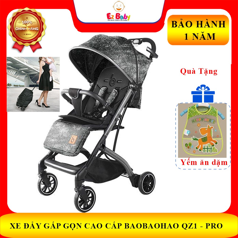 Xe đẩy Baobaohao cao cấp gấp gọn hình vali QZ1-Pro mẫu mới có lò xo giảm sóc, mang được lên máy bay (Bảo hành 12 tháng