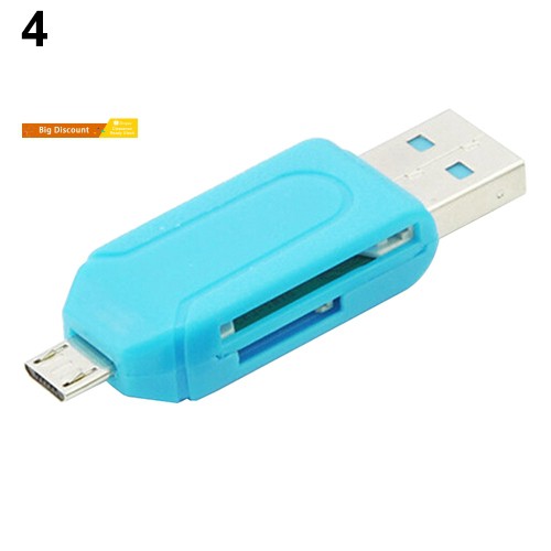 Đầu Đọc Thẻ Nhớ Usb Otg 2 Trong 1 Cho Pc Điện Thoại