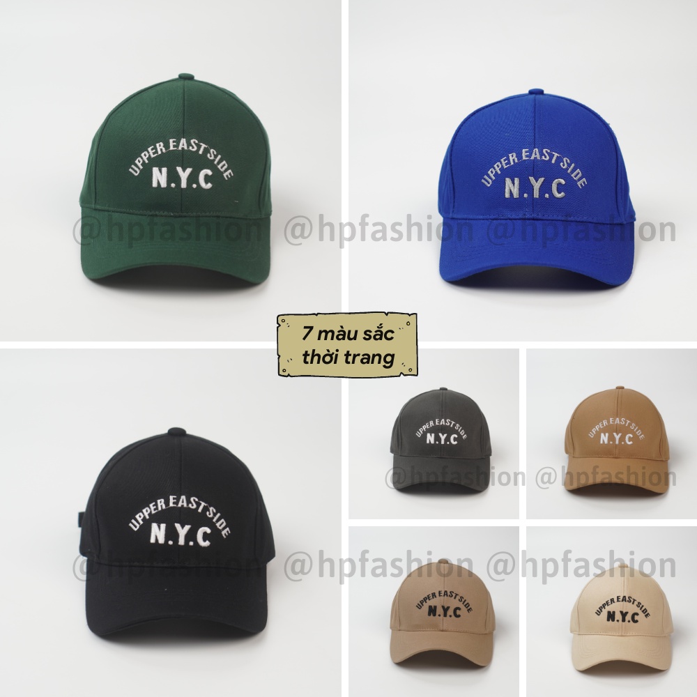 Mũ lưỡi trai ❤️ Nón kết thêu hình chữ NYC chất kaki cao cấp form unisex nam nữ N73 - Happy Style