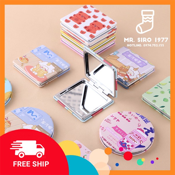 [HTSP81]Gương trang điểm cầm tay 2 mặt mini gấp gọn tiện lợi Mrsiro1977[SIÊU XINH]Gương gấp gọn Mini siêu tiện