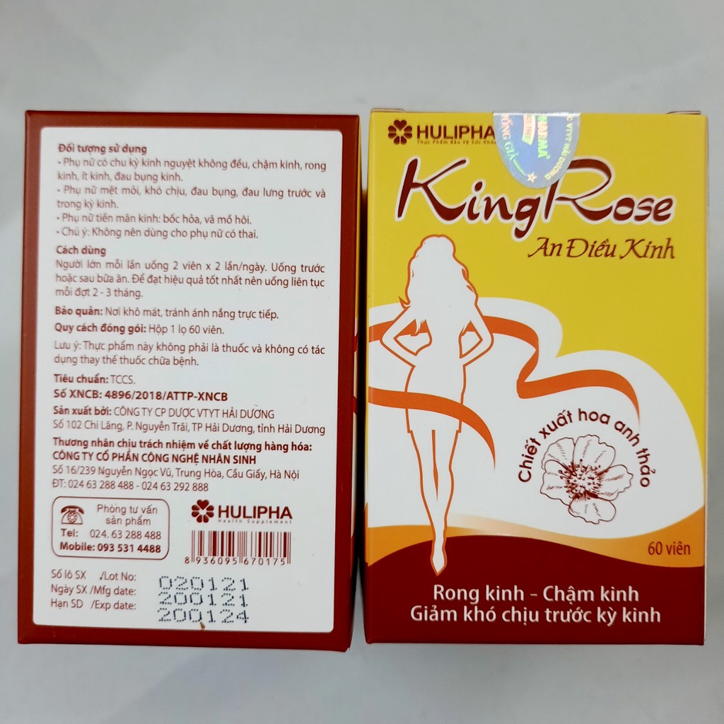 An điều kinh- Kingrose, viên uống điều hòa kinh nguyệt, giảm đau bụng kinh