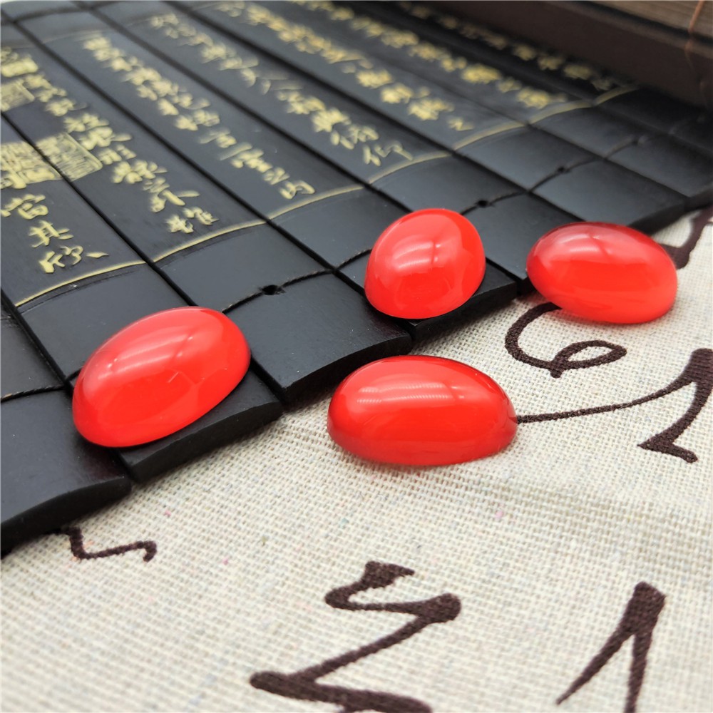 1 hạt dán oval đáy bằng loại lớn nguyên liệu làm trâm làm trang sức cổ trang