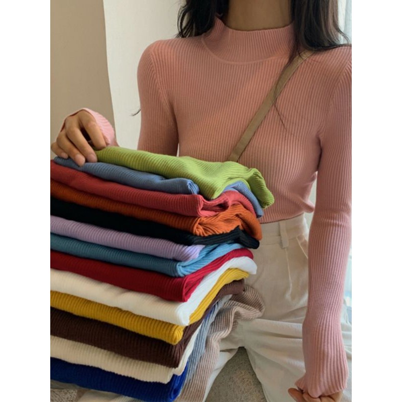 Áo len mùa thu cổ 3p giữ ấm cơ thể chất len mềm mịn ko bai xù cực đẹp xinh sang