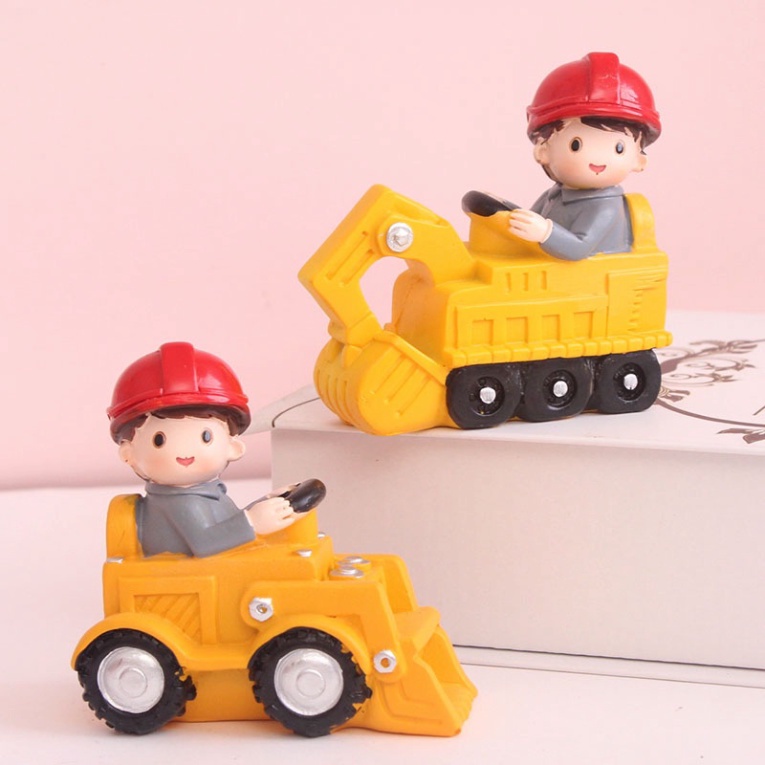 phụ kiện trang trí bánh kem [FREESHIP❤️] em bé lái xe công trình