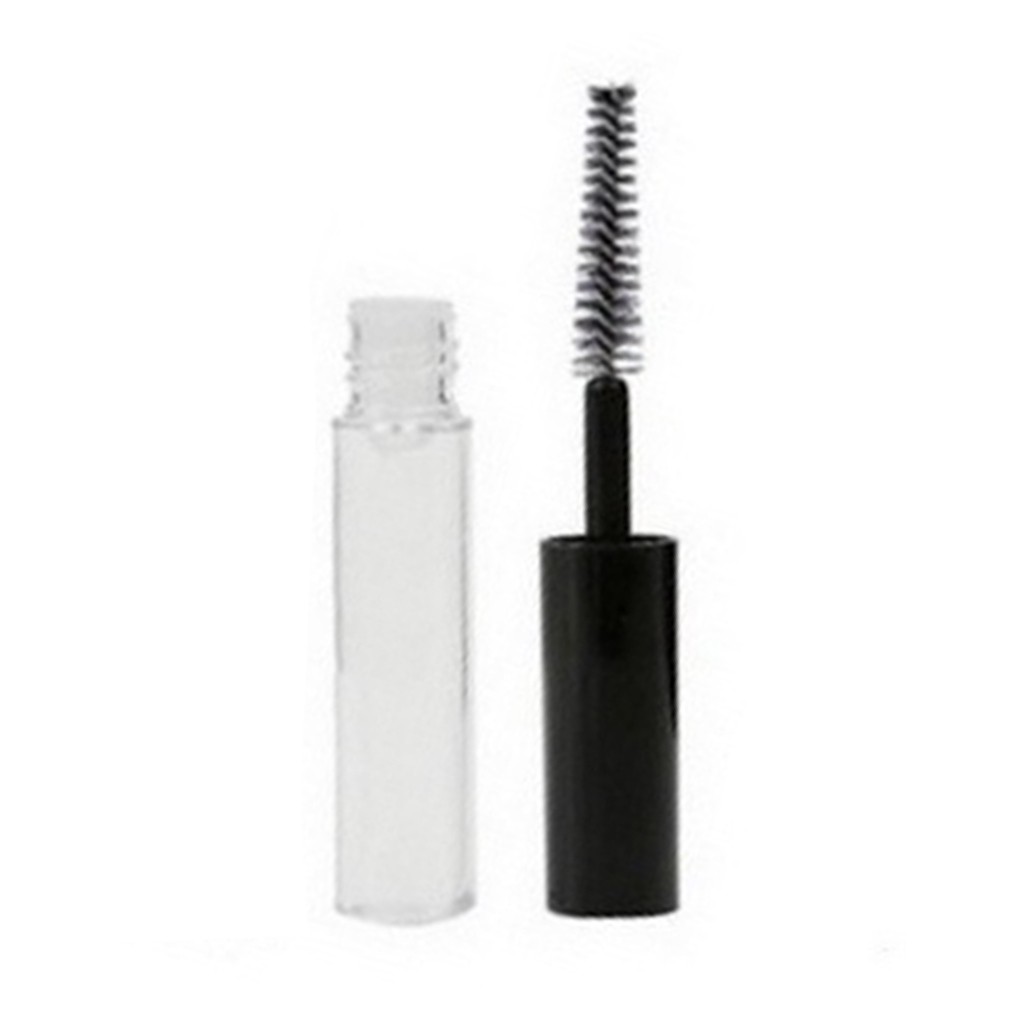 [Hàng mới về] Set 2 lọ tròn rỗng bằng nhựa PETG kèm cọ mascara trang điểm tiện lợi