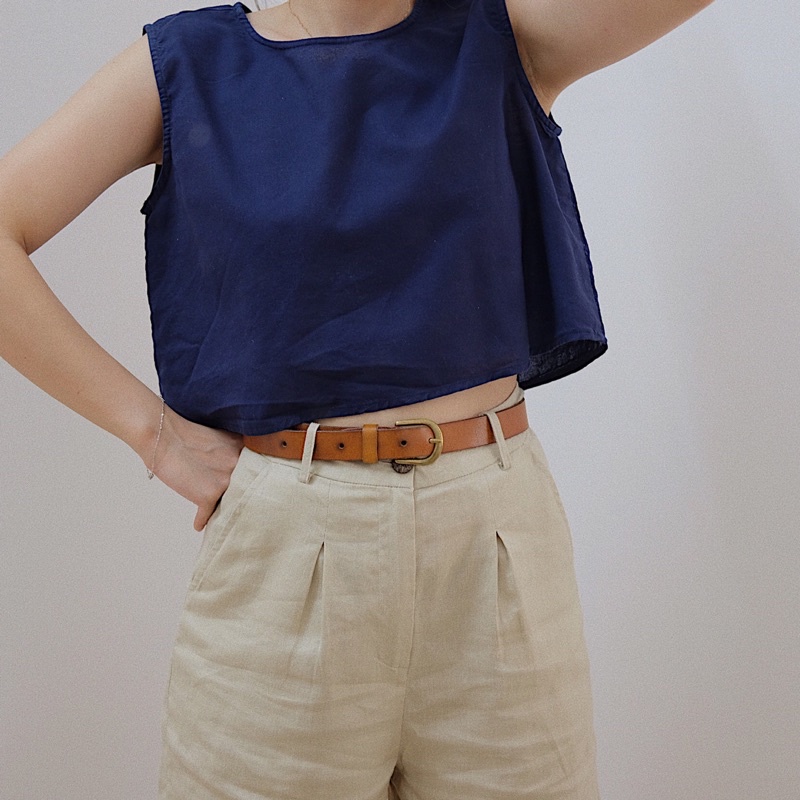 Áo Kiểu Dáng Ngắn - Linen - Kaylin Top - PHUTA