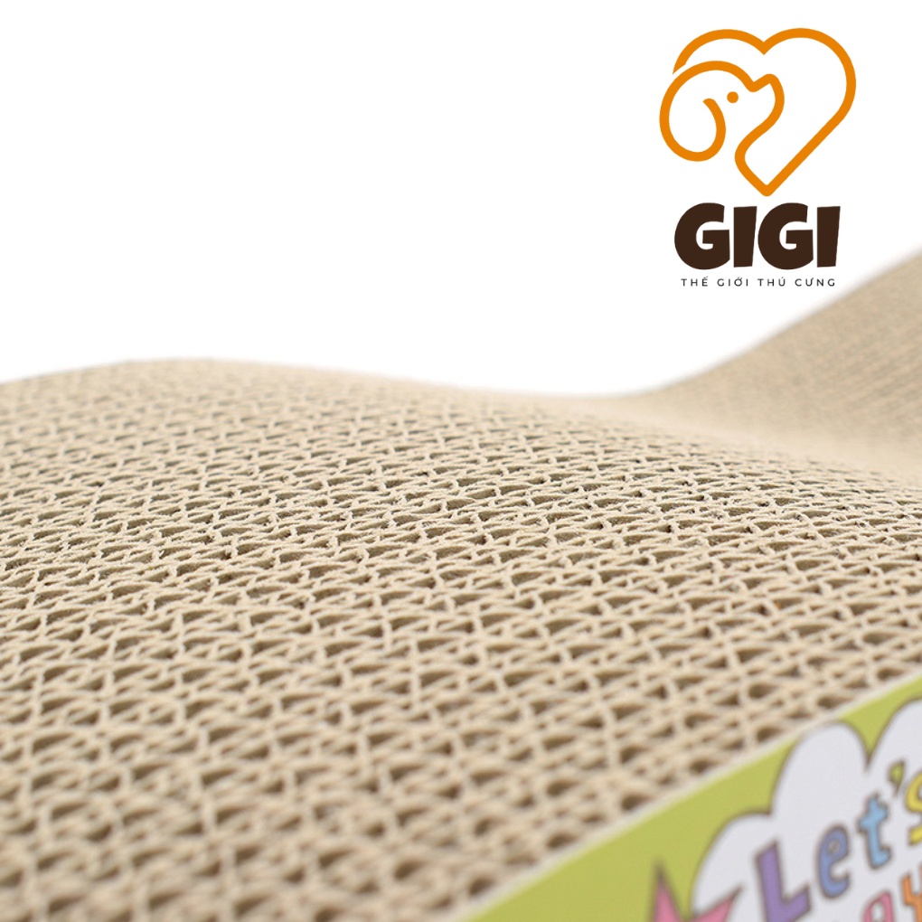 Bàn cào móng mèo lượn sóng kèm canip làm bằng chất liệu cartong phụ kiện cho thú cưng sạch móng  - GiGi Pet Shop