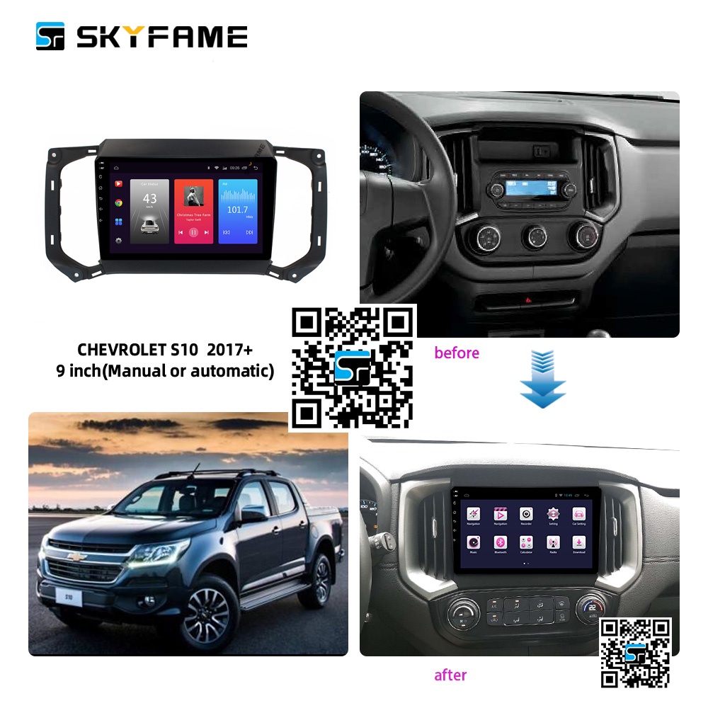 Mặt dưỡng màn hình DVD android 9” 10” CHEVROLET COLORADO 2012-2015 2015-2018 2019-2021 cắm jack nguồn Zin