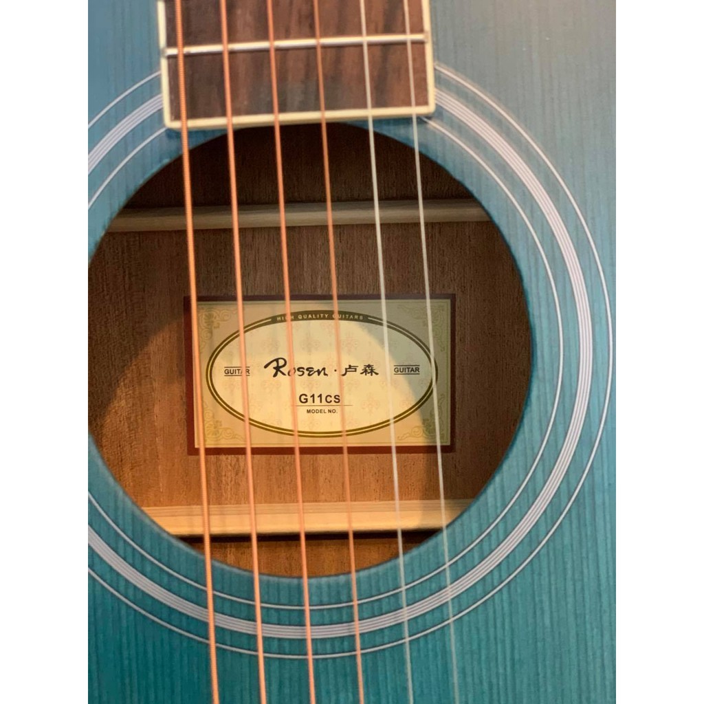 Đàn Guitar Rosen G11 Gỗ Thịt Phiên Bản Màu Xanh