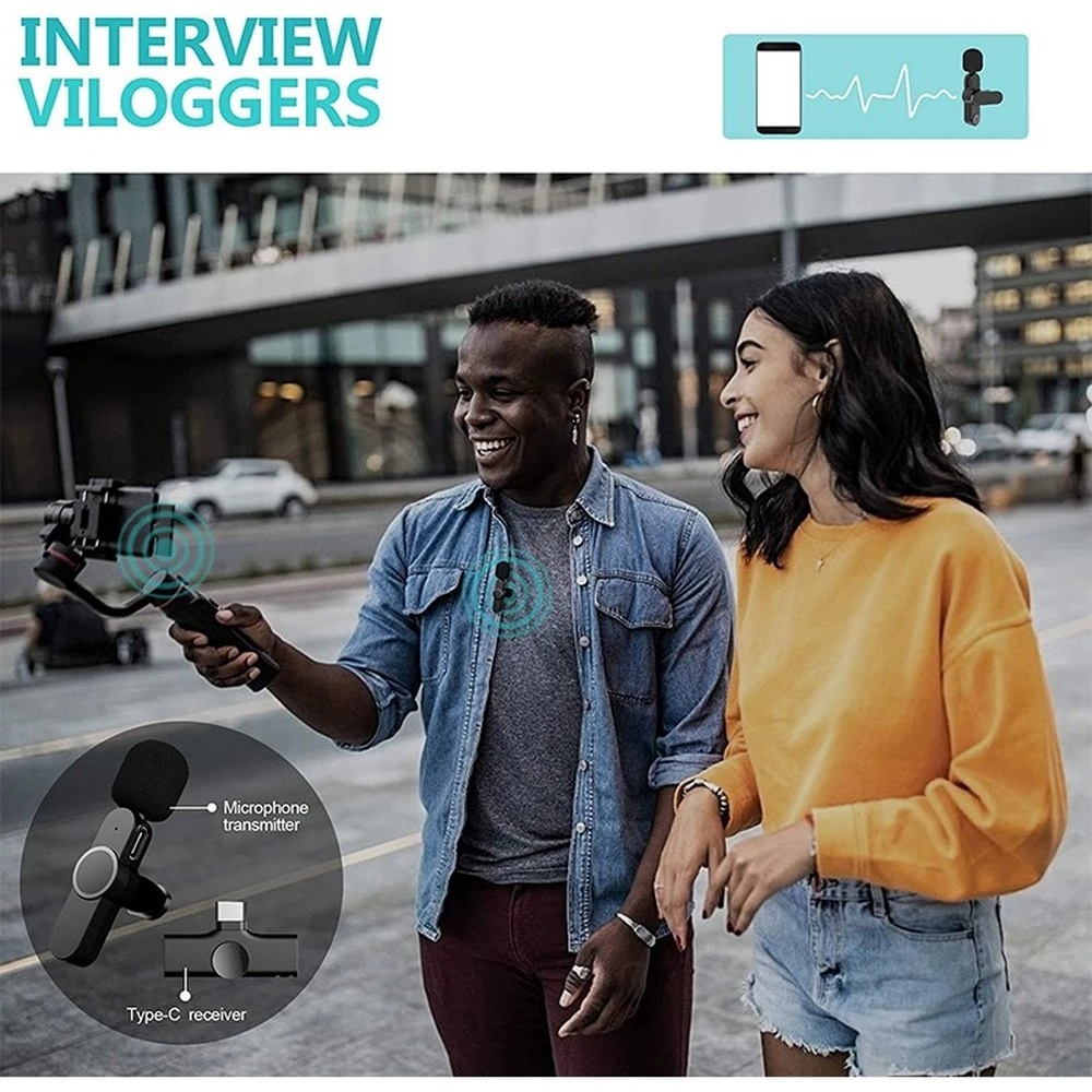 Micro Không Dây Vlog Cổng Sạc Usb Type C Chuyên Dụng Cho Dạy Học / Phát Trực Tiếp Điện Thoại