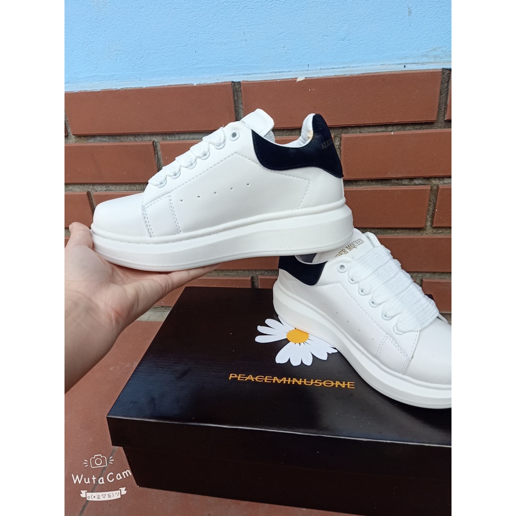 Giày Mcq Trắng,gót nhung nỉ✅phun box bill✅ Giày MC Queen Tăng Chiều Cao 3 cm Đủ Size 36 43