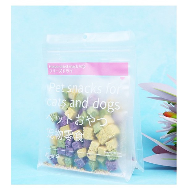 VIÊN THỊT GÀ RAU CỦ SẤY KHÔ BỔ SUNG CHẤT XƠ CHO CHÓ MÈO GÓI 100g