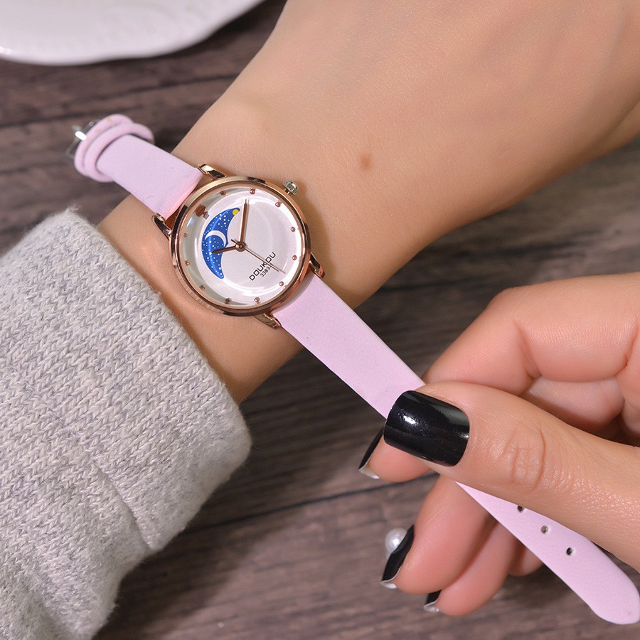 [ xả kho ] Đồng hồ nữ Doukou 66993 dây da cao cấp