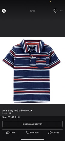 Áo thun có cổ polo cho bé trai Carter’s